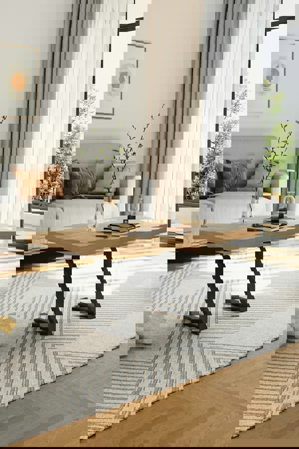 Living and Home 40cm/15.75 inch 2Pcs Black Z-shaped Anti-Slip Metal Table Legs Furniture Replacement Legs for Coffee Table, Bench