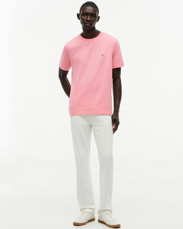 Tommy Hilfiger Essential Seasonal Regular Fit Solid Mens T-Shirt - Doll Pink