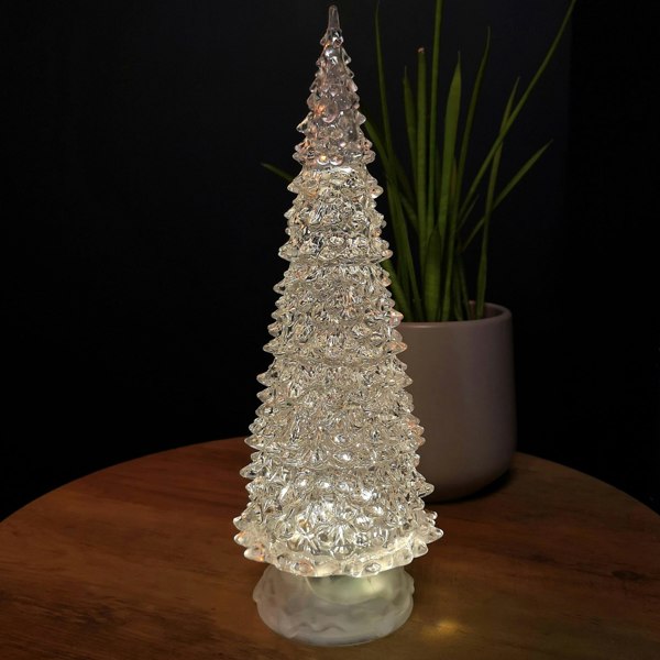 Samuel Alexander 30cm Dual Power LED Water Spinner Christmas Tree With Warm White LEDs