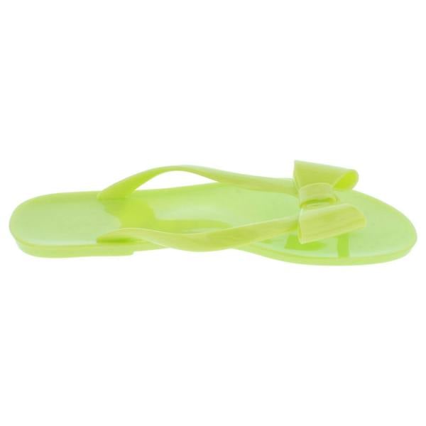 Spot On Ladies Spot On Flat Bow Trim Toepost Jelly Sandal