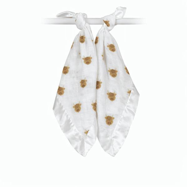 Lulujo - Muslin Security Comforter Blanket - Highland Cow - 2 Pack