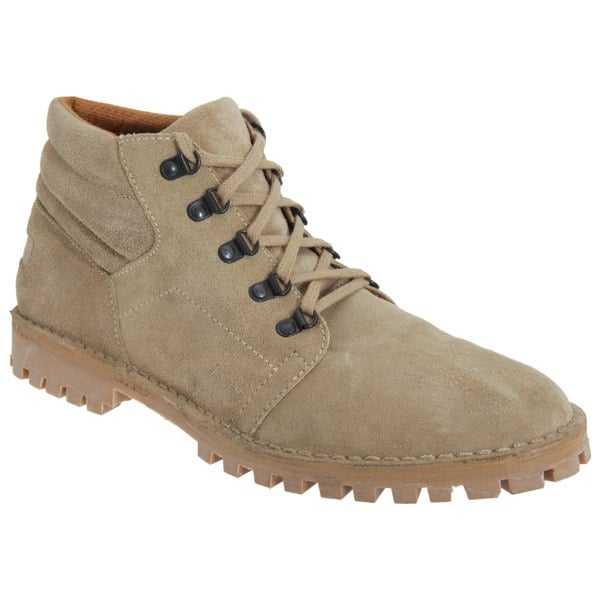 Roamers Mens Real Suede D Ring Leisure Boots - Light Taupe
