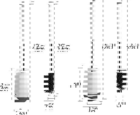 Nicoman Squircle White Toilet Brush & Holder With Silicone Head