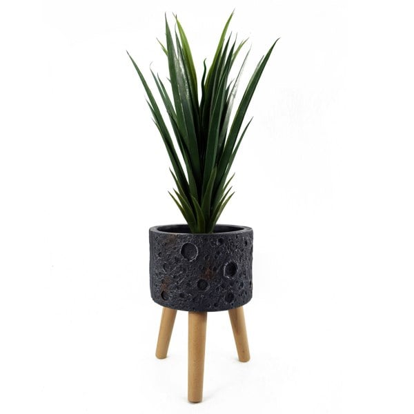 Leaf 35cm x 24cm Large Lunar Black Planter