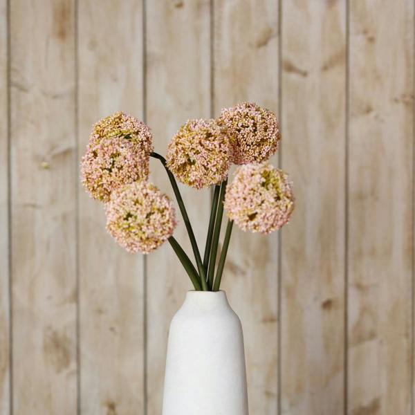 Wyld Haus Set of 3 Artificial Flowers Pink Allium Stems