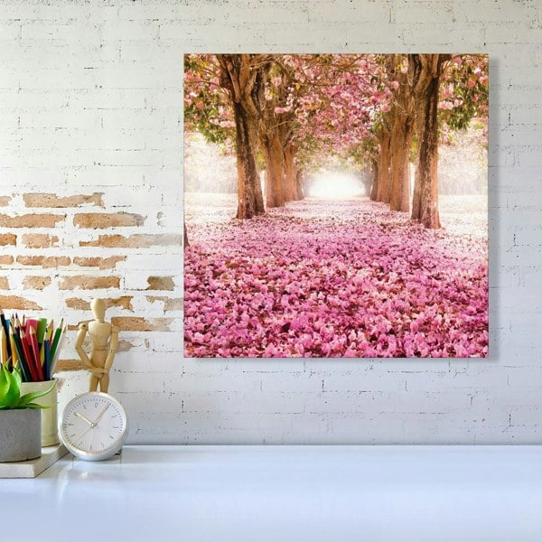 Warren Reed Pink Flower Tree Tunnel Canvas