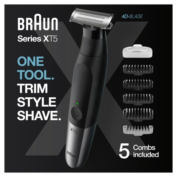 Braun Series X, Beard Trimmer & Body Shaver For Face & Body Hair, XT5100