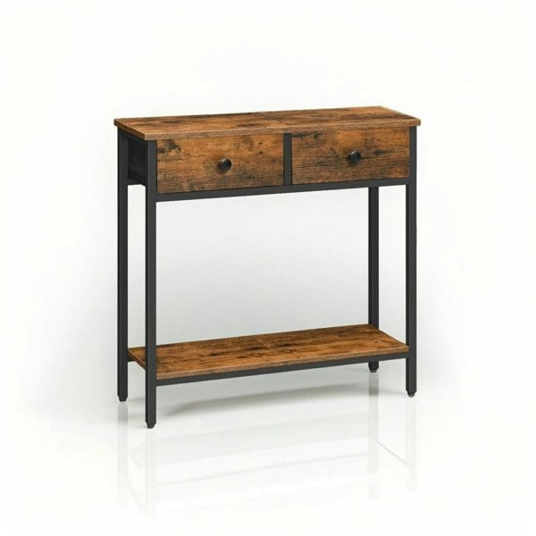 Modcraft Rustic Console Table with Storage - Ideal for Living Room and Hallway