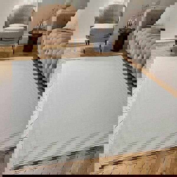 Bordered Living Room rug, cream colour, stain-resistant and non-shedding