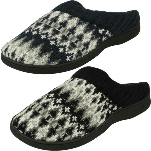 Four Seasons Ladies Four Seasons Knitted Mule Slippers Jane