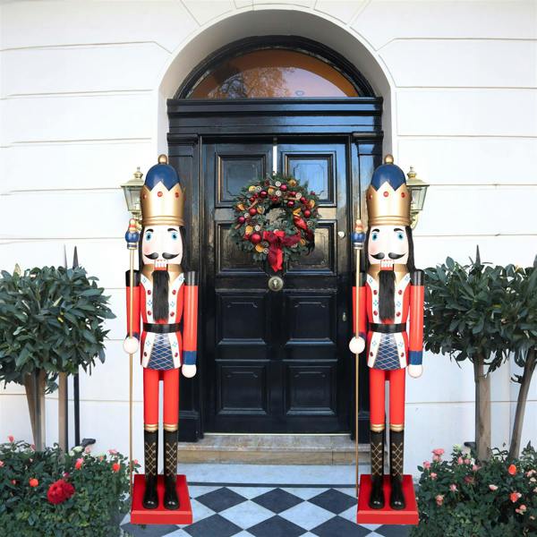 150cm Wooden Christmas Nutcracker Soldier Standing Decoration, Hand-Painted Festive Ornament image 5
