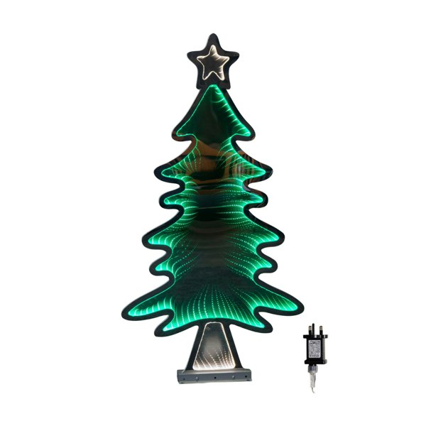 Samuel Alexander 95cm Infinity Light up Christmas Tree Decoration with Green LEDs on Metal Base