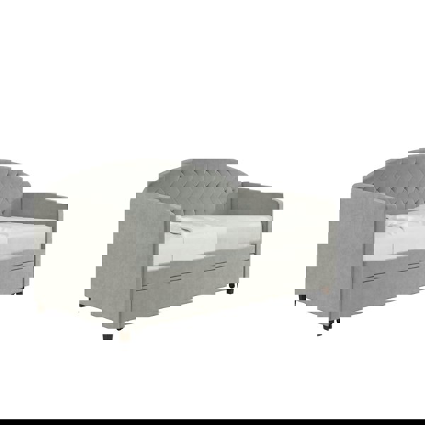 Dorel Home Aspen Daybed w Trundle Velvet Light Grey