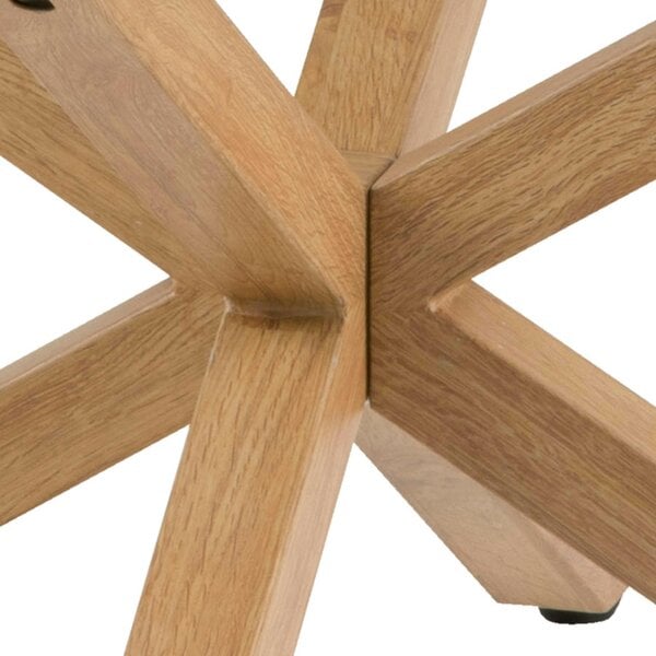 Wyld Haus Perth Smoked Glass Round Coffee Table Natural Oak Effect Legs
