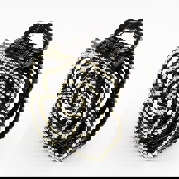 flower hair claw clip black side