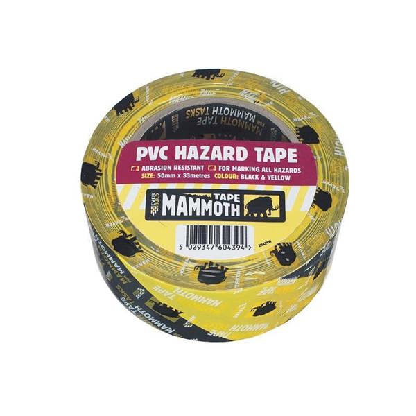 Everbuild Sika Pvc Hazard Tape - Black / Yellow - 
