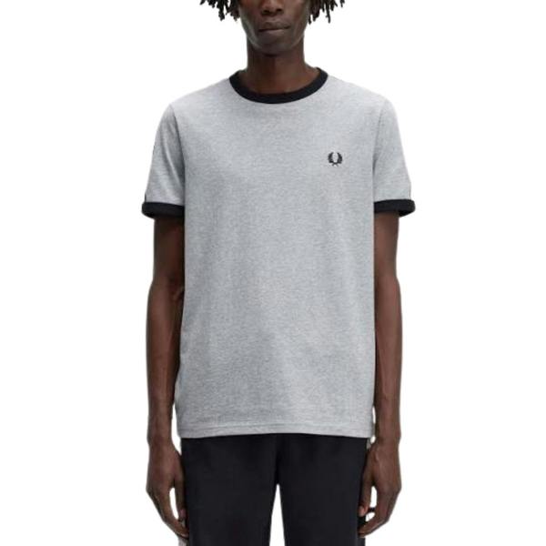 Fred Perry Taped Ringer Steel Marl T-Shirt XS