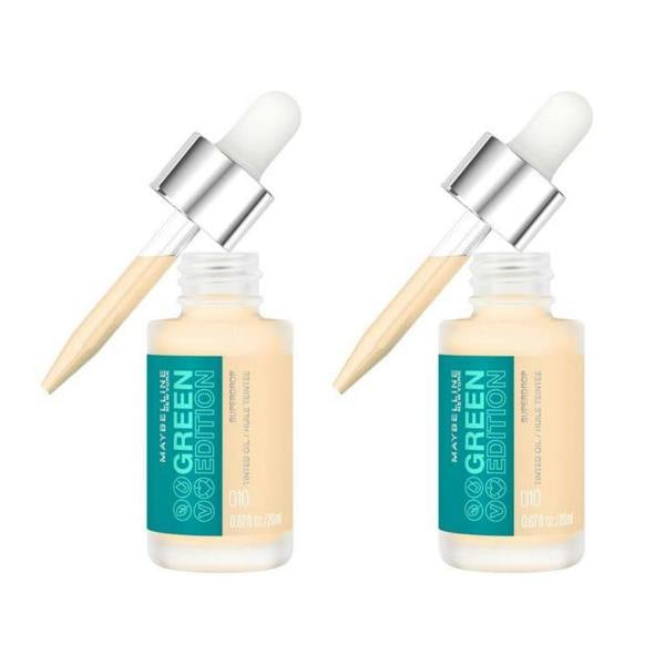 Maybelline New York 2 x Maybelline Green Edition Superdrop Tinted Oil Foundation 20ml - Shade 10