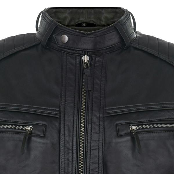 Infinity Leather Mens Classic Leather Racing Biker Jacket