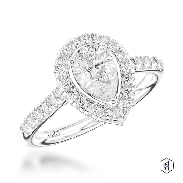 Sarah Layton Platinum Pear Cut Diamond Engagement Ring - 1.64ct