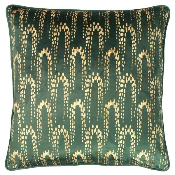 Furn Wisteria Velvet Square Cushion Cover - Emerald Green