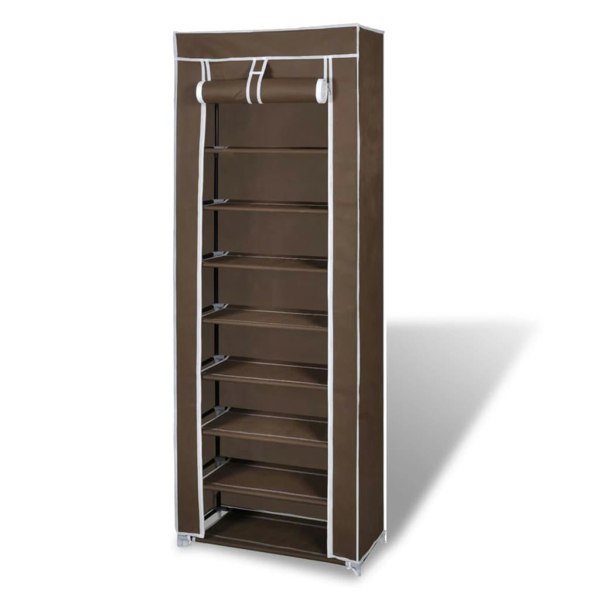 Berkfield Fabric Shoe Cabinet with Cover 162 x 57 x 29 cm Brown