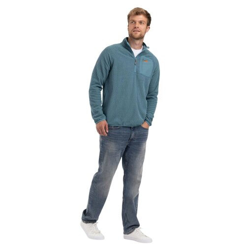 Trespass Mens Harry Half Zip Fleece - Greensea - XL - Greensea - 100% Polyester