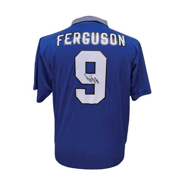 Unbranded Duncan Ferguson signed Everton 1995 FA Cup Final #9 shirt — Unframed
