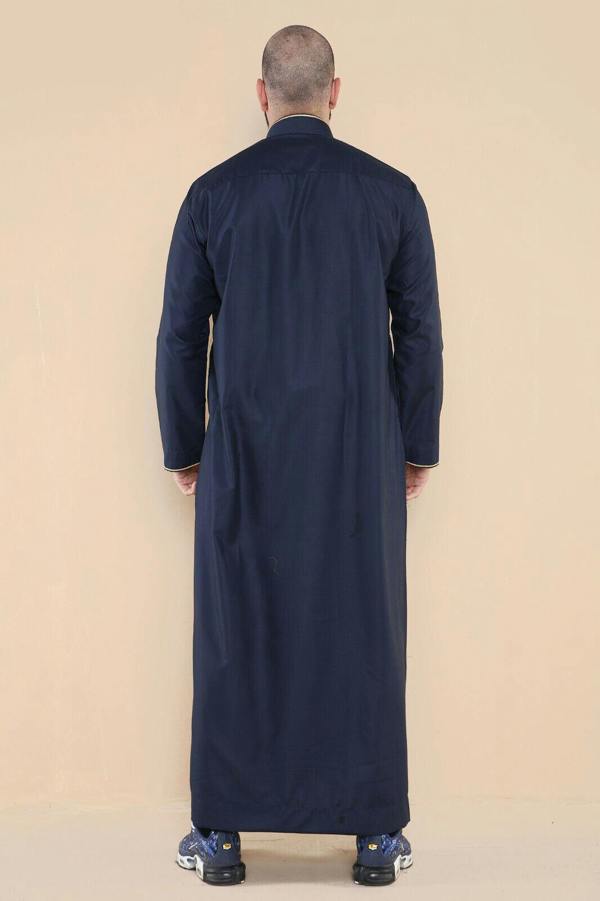 Infinity Leather Mens Thobe Jubba Emirati Islamic Arabic Eid Embroidery Kaftan Jubbah Robe