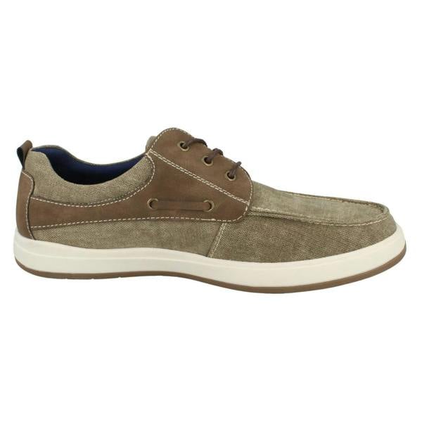 Hush Puppies Mens Hush Puppies Canvas Boat Shoes Aiden