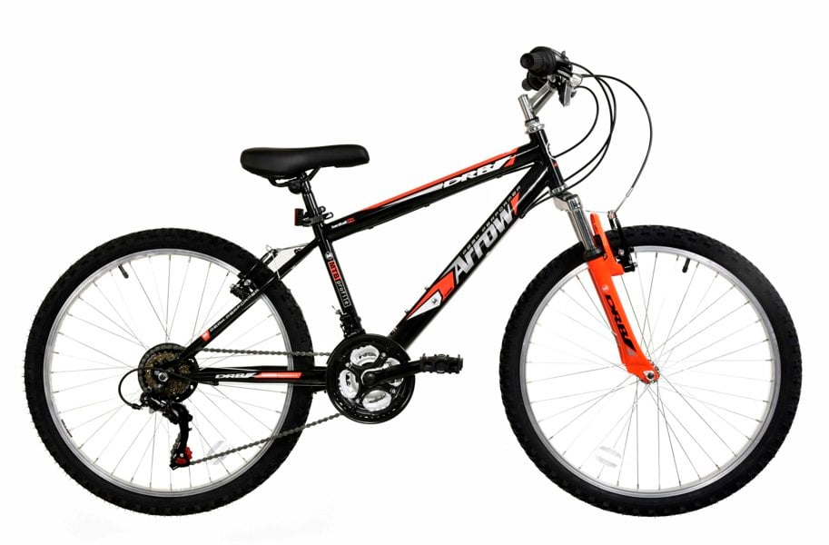 Dallingridge Arrow Boys Hardtail Mountain Bike, 24" Wheel - Black/Red
