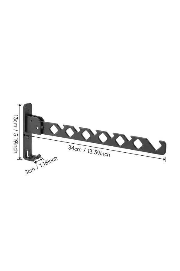 Living and Home 2Pcs Aluminium Alloy Wall Mounted Coat Drying Hanger