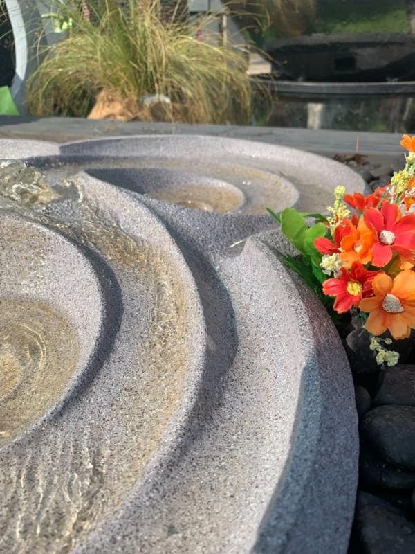 Tranquillity Water Features Dropa Stone Contemporary Solar Water Feature