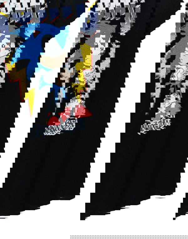 Sonic the Hedgehog Mens Black Game On Short Sleeved T-Shirt