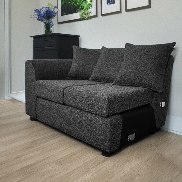 Furnishings For Less Paris Boucle Charcoal 5 Seater L Shaped Corner Sofa