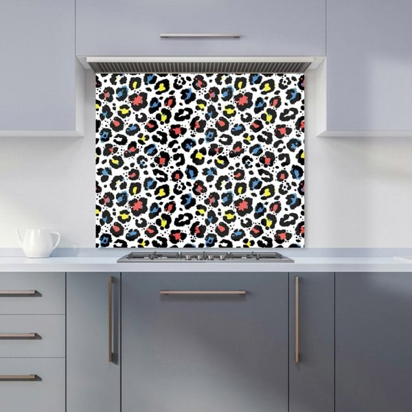 Warren Reed - Designer Coloured Leopard Print Kitchen Splashback