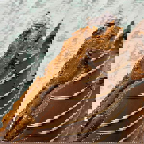 CHOC ON CHOC Giant Biscoff and Candyfloss Easter Egg Half