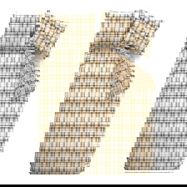 Catherine Lansfield Kelso Check Reversible Duvet Cover Set Burnt Orange