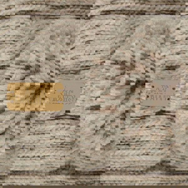 Aran Cable Knit Pom Pom Scarf Elevate Your Winter Style with Aran Cable Knit Pom Pom Scarf