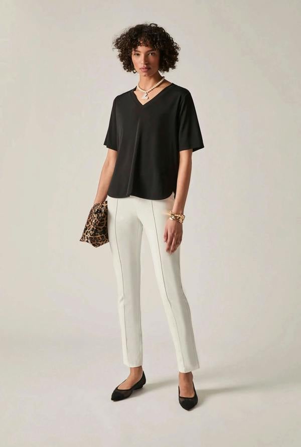 James Lakeland Black Jersey V-Neck Top