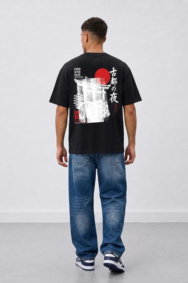 London Attitude Kyoto After Dark Oversized Heavyweight Japanese Graphic T-Shirt
