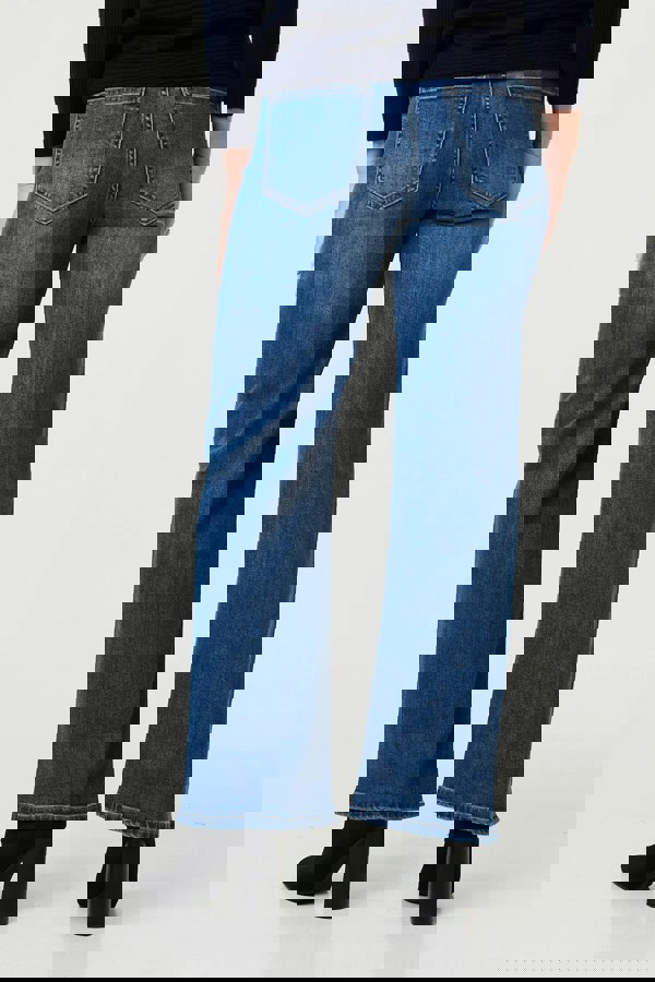 Blue | Diamante Embellished Straight Fit Jeans
