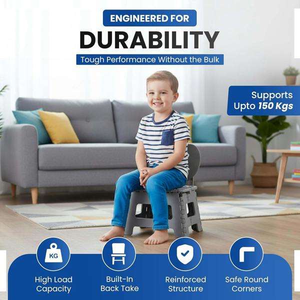 MY DIY PROFESSIONAL PRODUCTS Folding Step Stool-2-in-1 Foldable Chair & Step Stool-Lightweight Step Stools Supporting up to 150kg