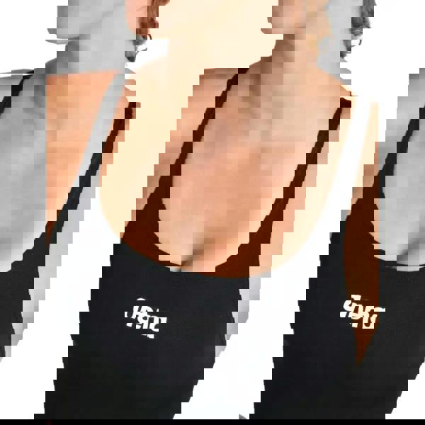 Arena Team Swim Pro Solid black sports bra with white logo