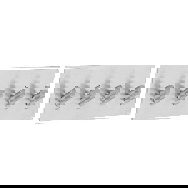 Brushed stainless steel quadruple towel hook