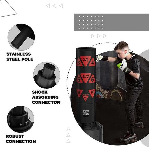 RDX Sports FREE STANDING KIDS PUNCH BAG TARGET RED-4FT