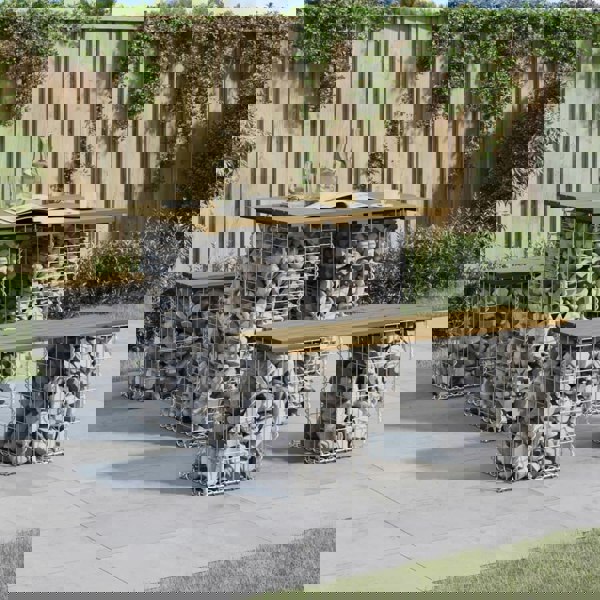 Berkfield Garden Bench Gabion Design 100x70x72 cm Impregnated Wood Pine