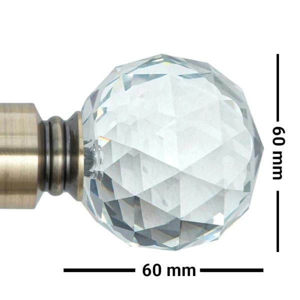 A.Unique Home Gem Crystal Extendable Curtain Pole (25/28mm) (Antique Brass,70cm - 120cm)