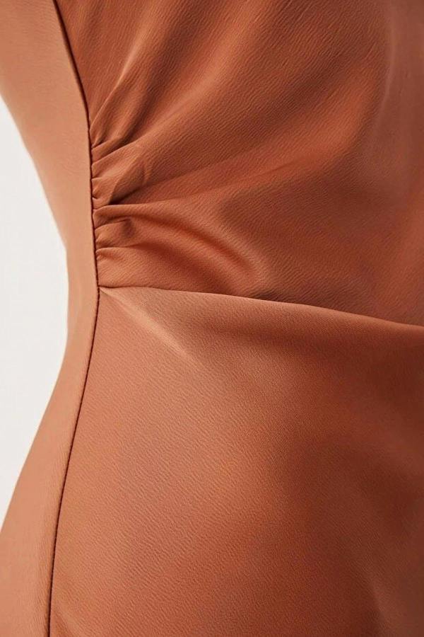 WOVCOR Satin Maxi Evening Dress