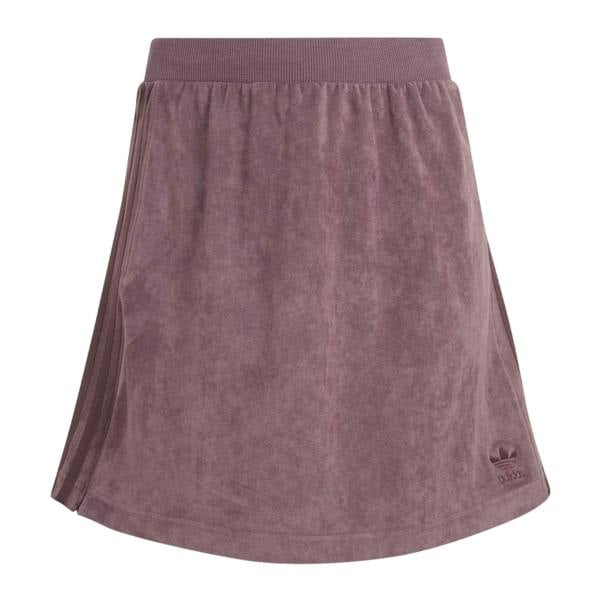 Adidas Womens/Ladies Originals 3 Stripes Velour Regular Mini Skirt - Purple - 